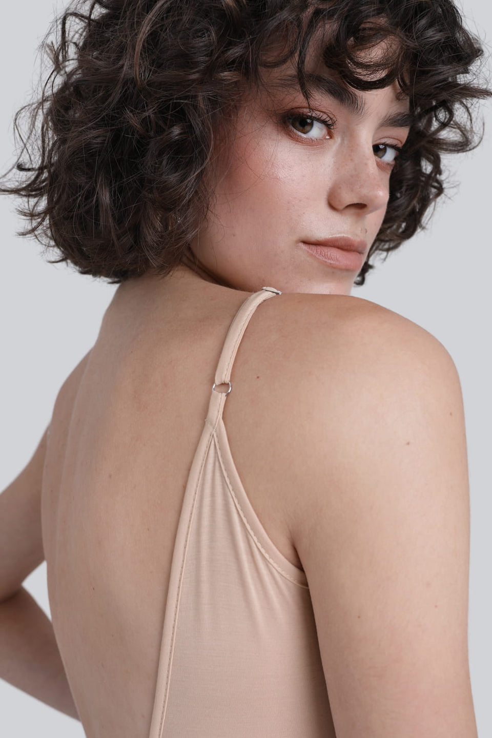 Miss Intimacy Open Back Sand Bodysuit