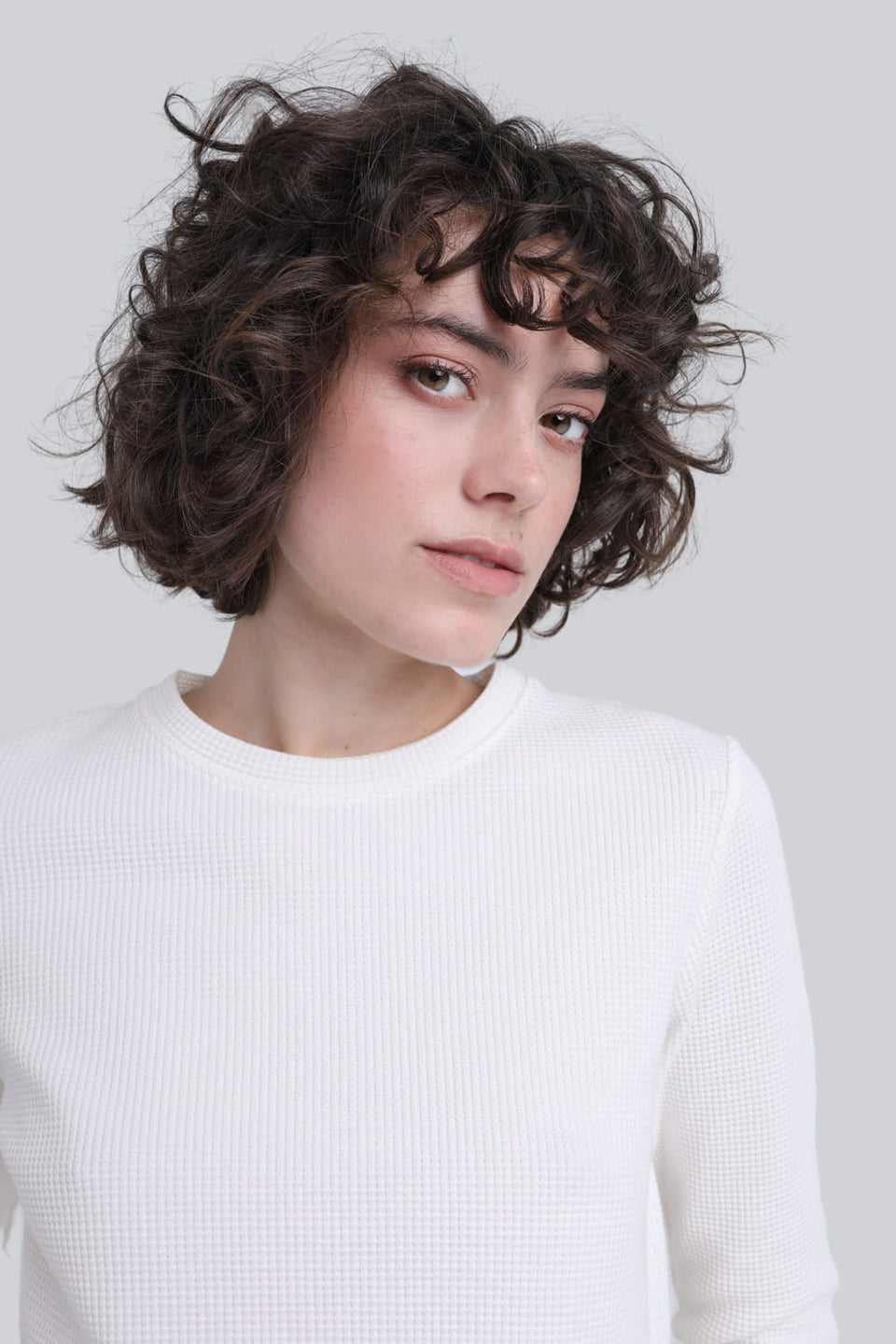 Miss Dapper Off-White Long-Sleeved Top