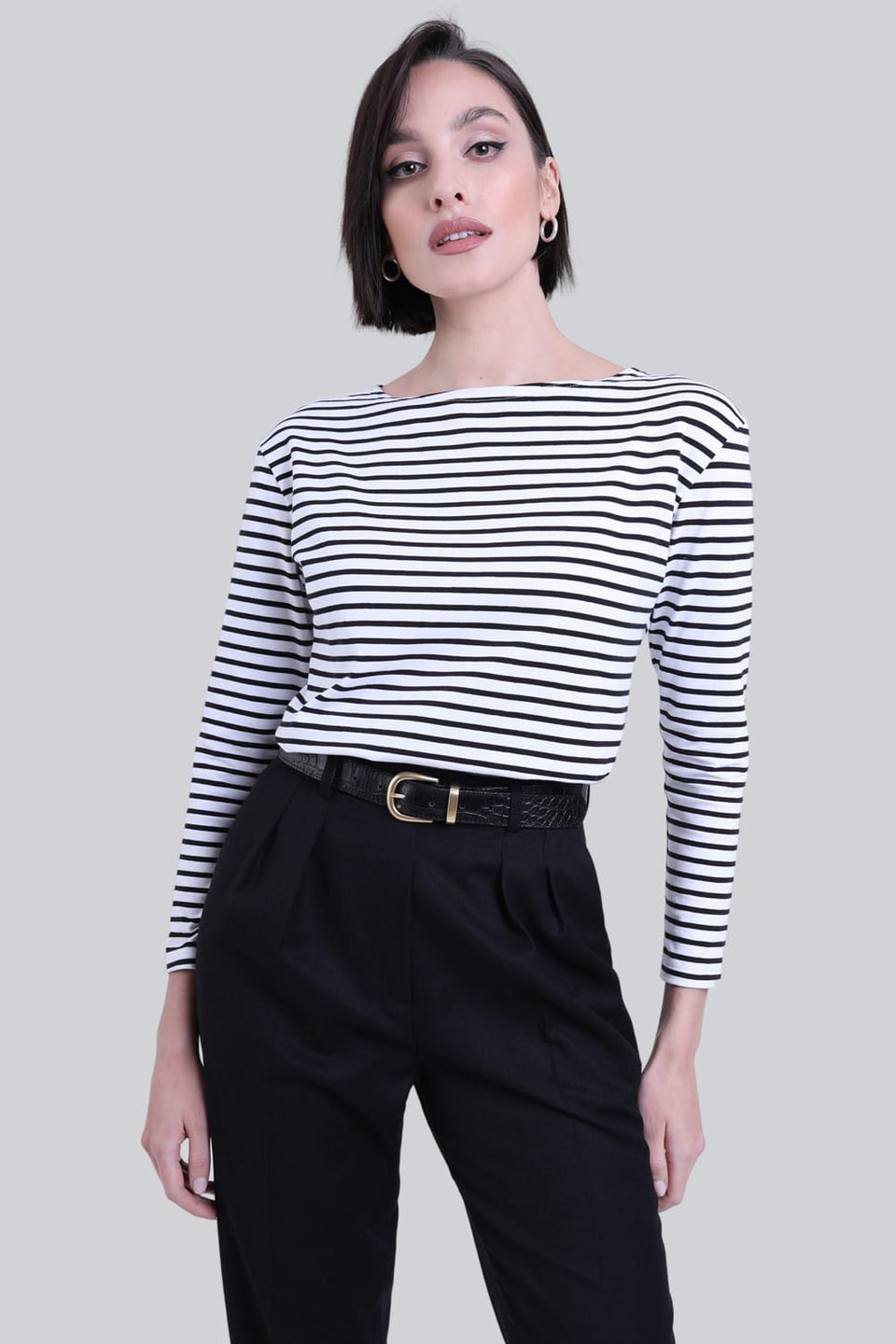 Longsleeve Miss Frenchie Black Stripes
