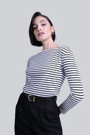Longsleeve Miss Frenchie Black Stripes