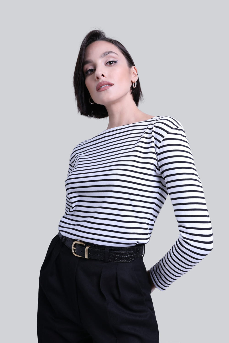 Longsleeve Miss Frenchie Black Stripes