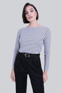 Longsleeve Miss Frenchie Navy Stripes