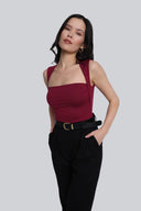 Top Miss Daring Wine Red
