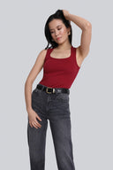 Top Miss Posh Wine Red