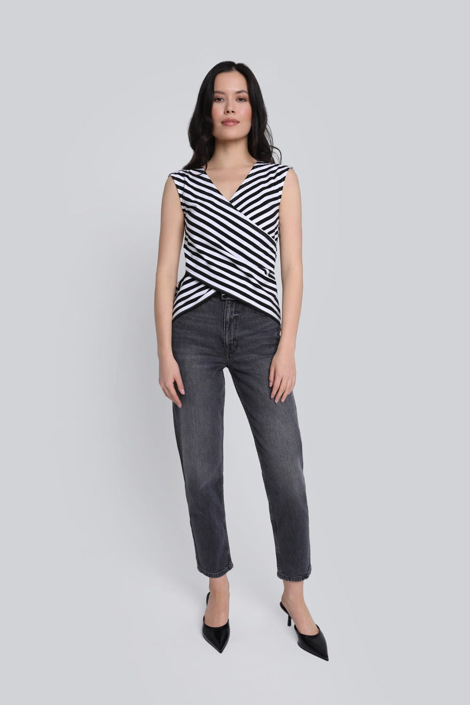 Top Miss Striped Black Stripes