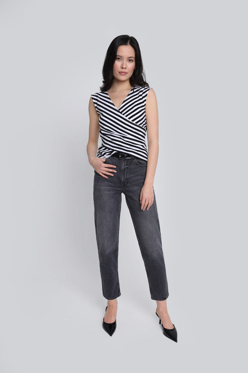 Top Miss Striped Black Stripes