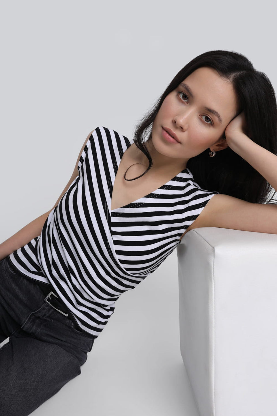 Top Miss Striped Black Stripes