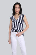 Top Miss Striped Navy Stripes