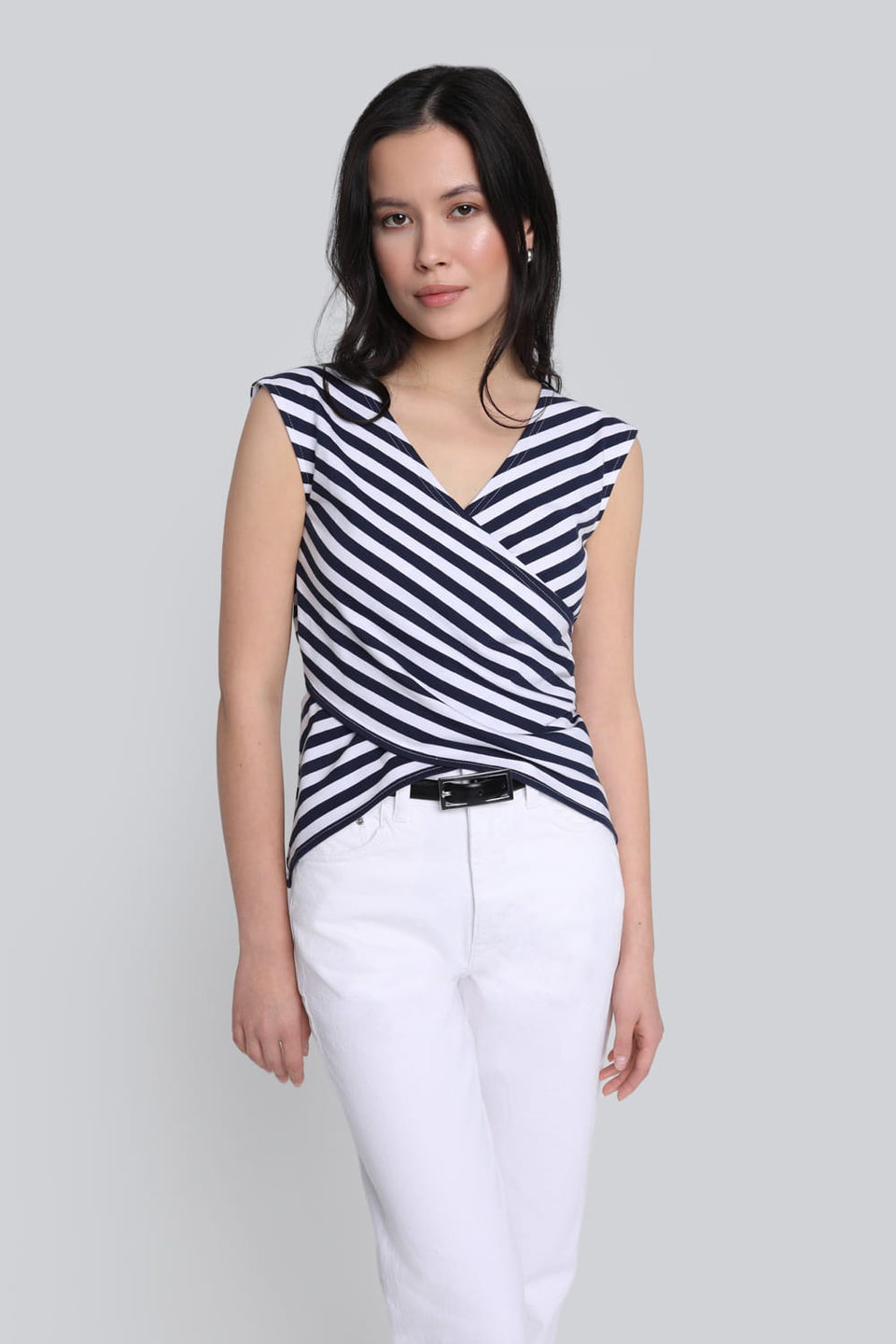 Top Miss Striped Navy Stripes