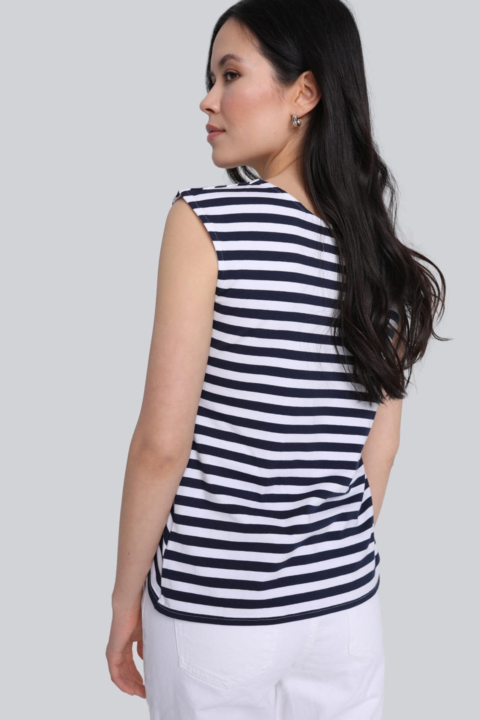 Top Miss Striped Navy Stripes