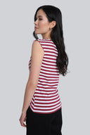 Top Miss Striped Red Stripes
