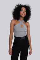Top Miss Playful Melange Grey