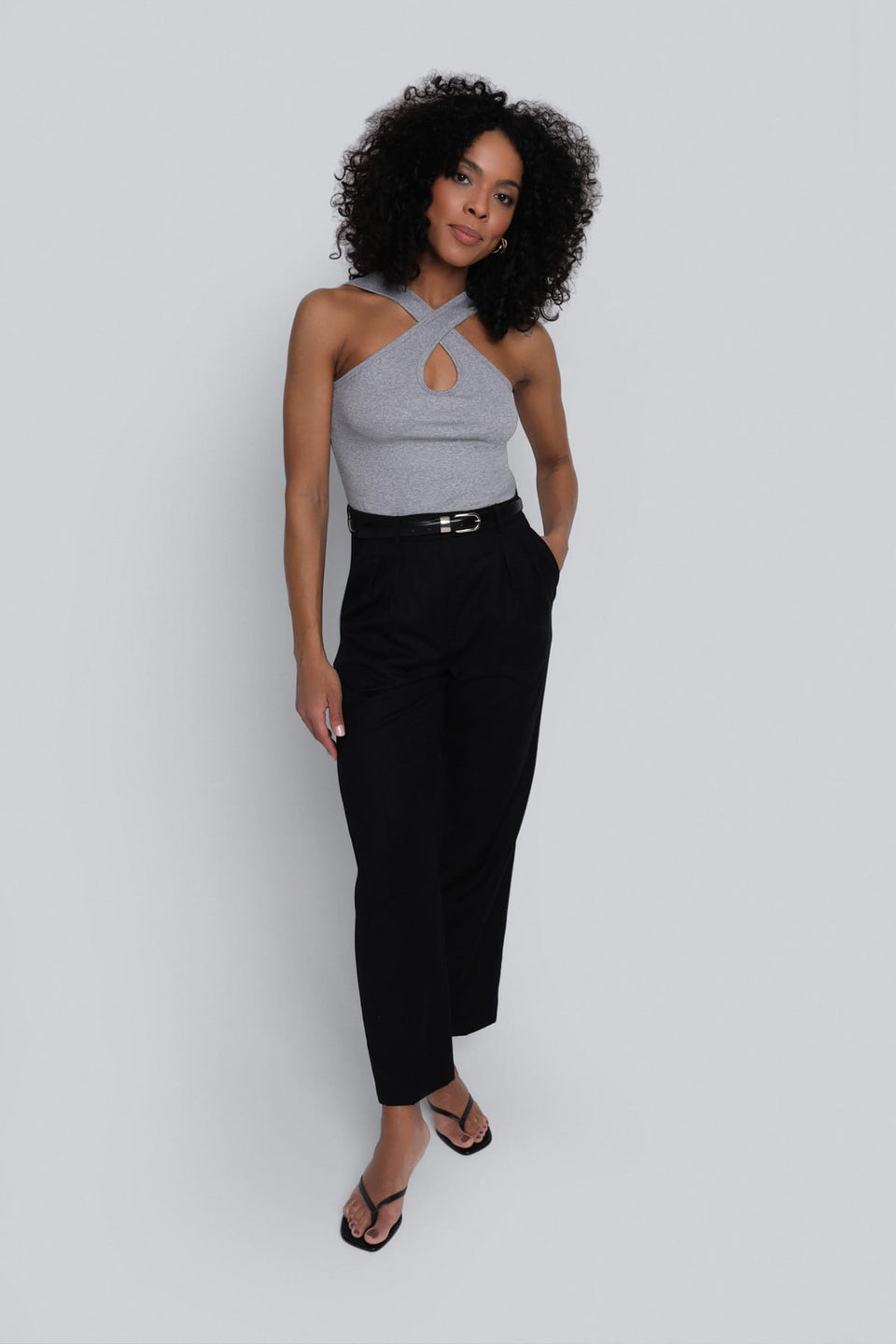 Top Miss Playful Melange Grey