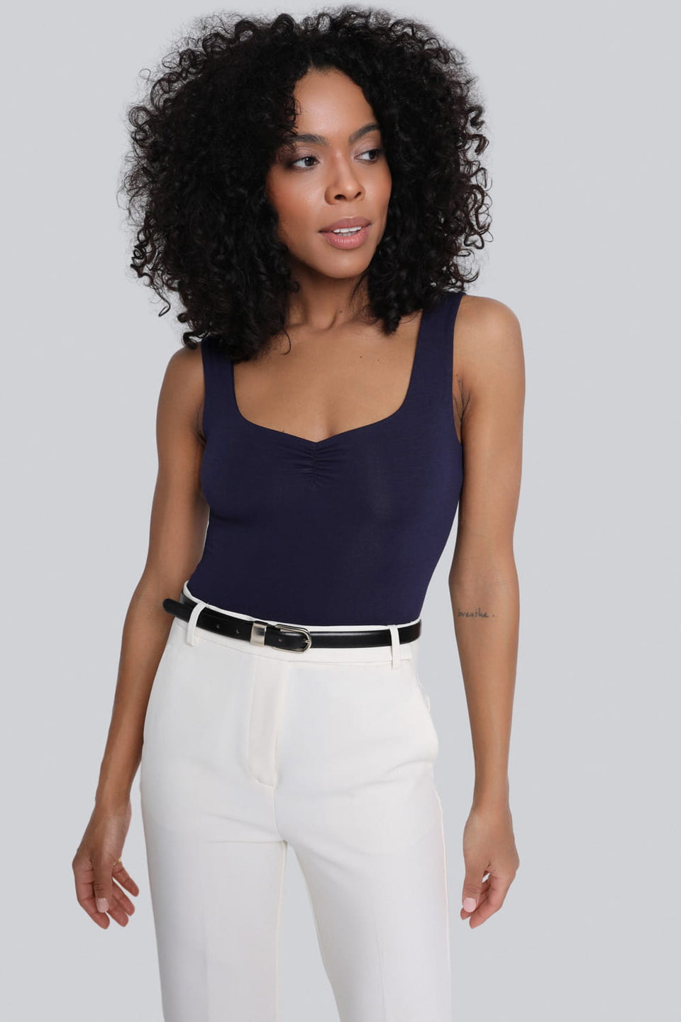 Miss Desire Light Navy Bodysuit