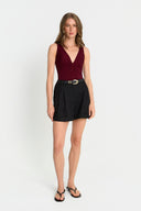 Miss Eida Burgundy Bodysuit