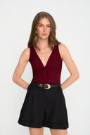 Miss Eida Burgundy Bodysuit