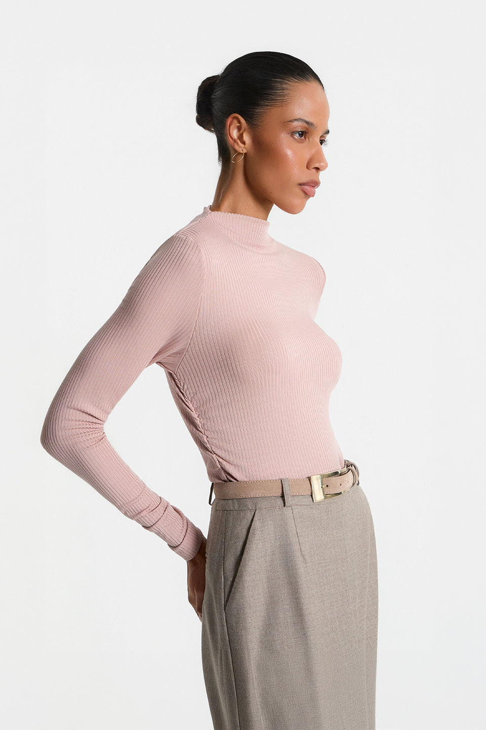 Miss Betty Dusty Pink Turtleneck