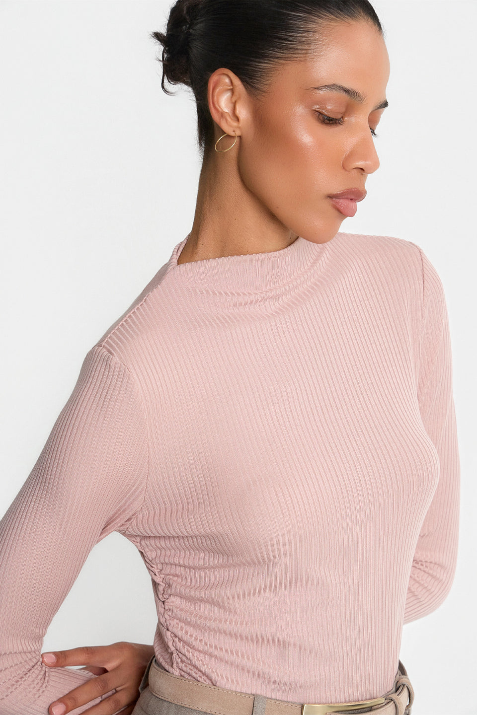 Miss Betty Dusty Pink Turtleneck
