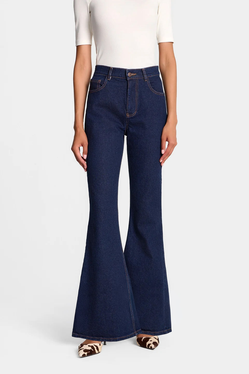 Jeansy Miss Super Flare Dark Navy