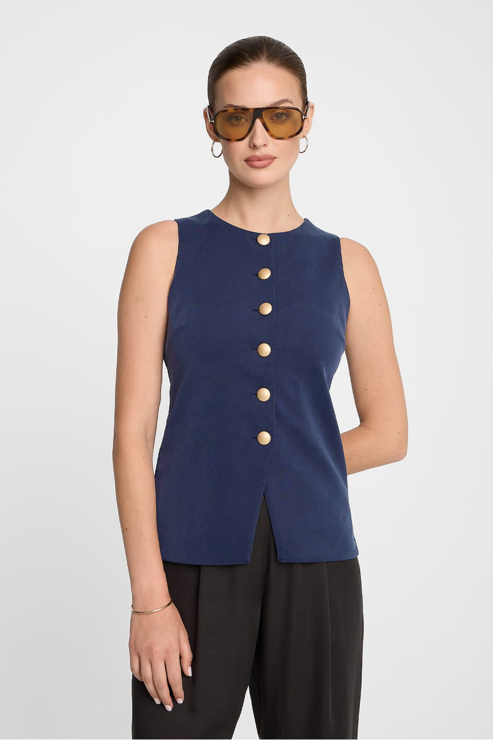 Miss Demure Navy Vest