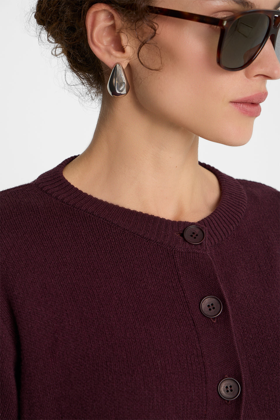 Miss Chic Plum Cardigan