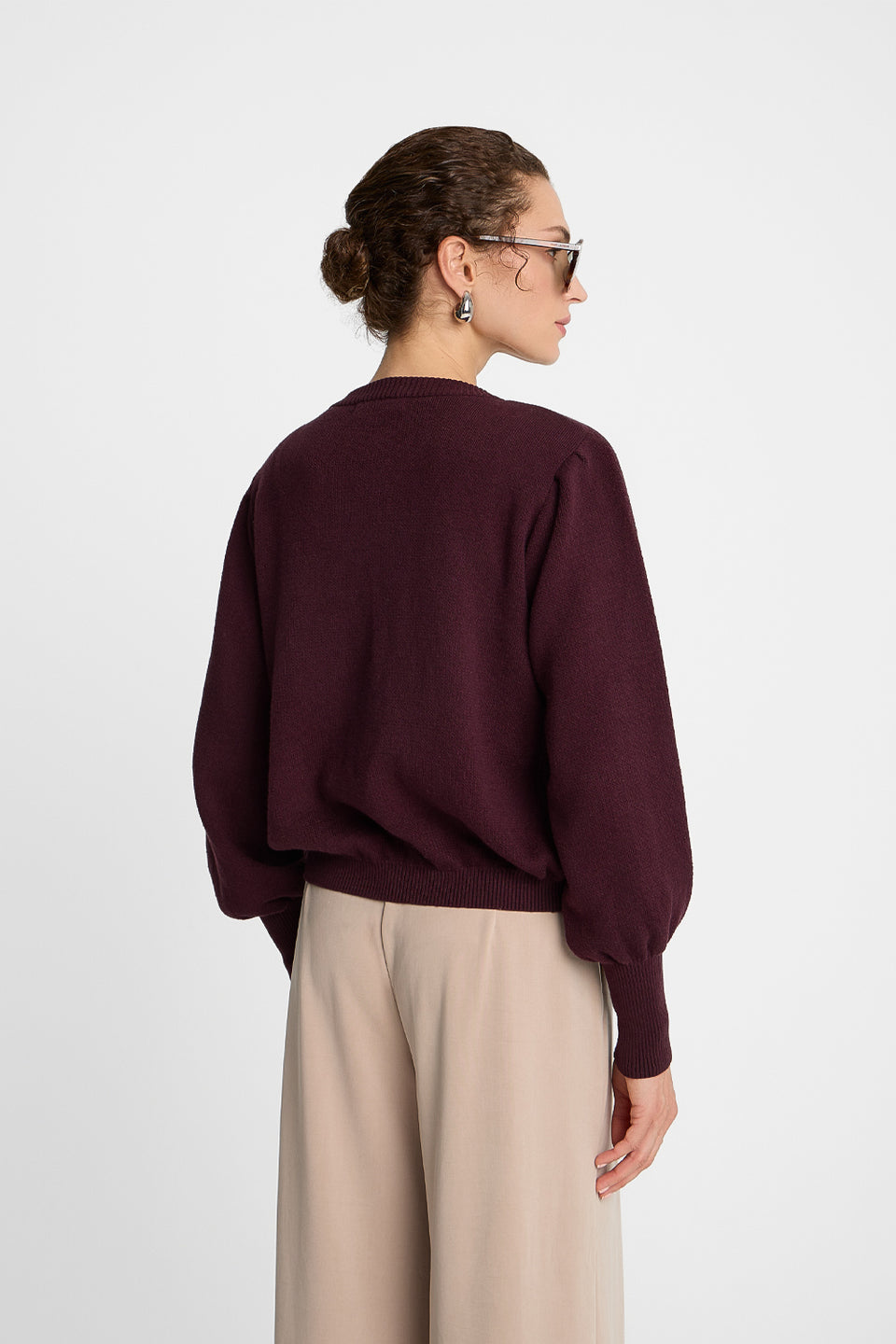 Miss Chic Plum Cardigan