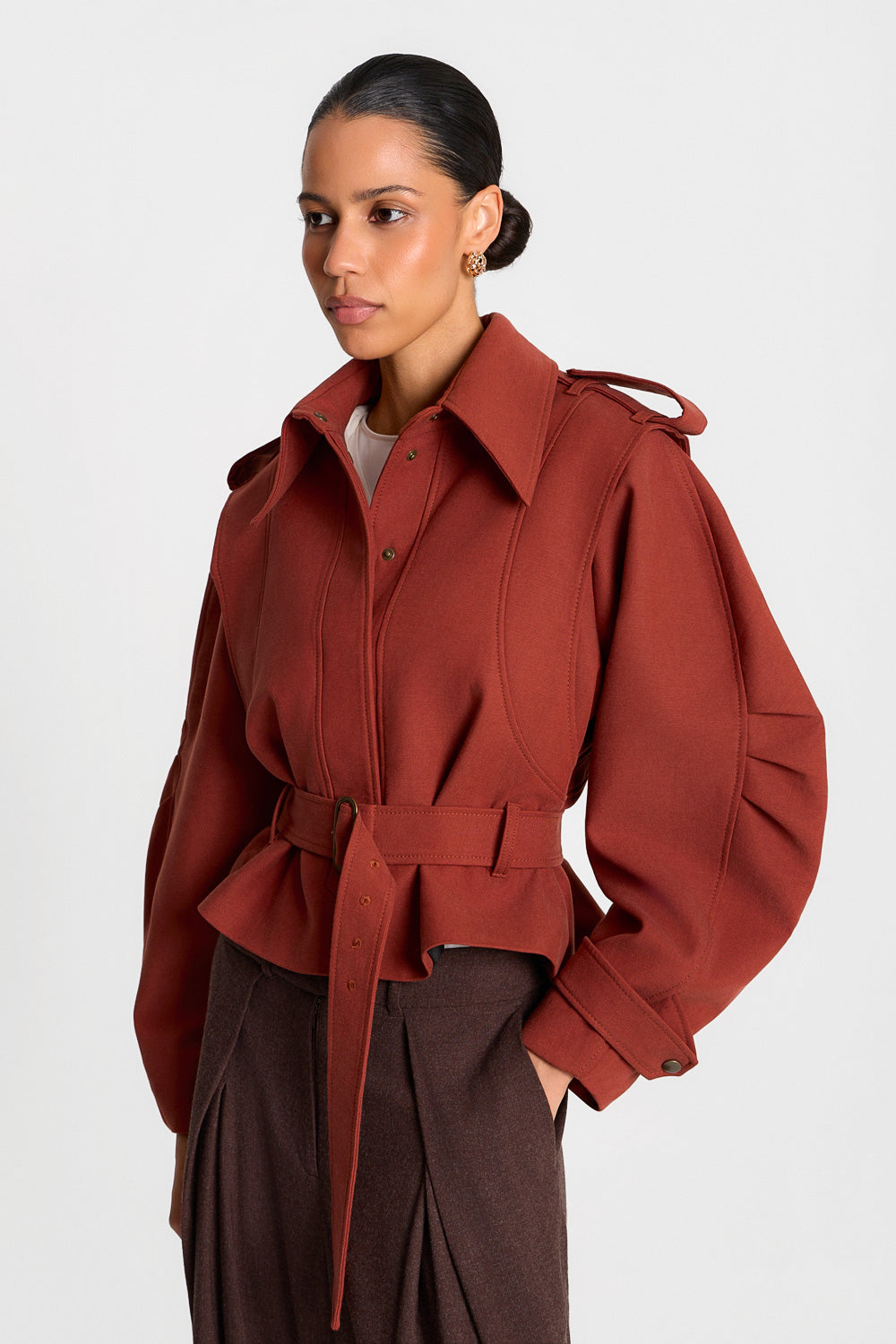Miss Sheriff Red Brown Jacket