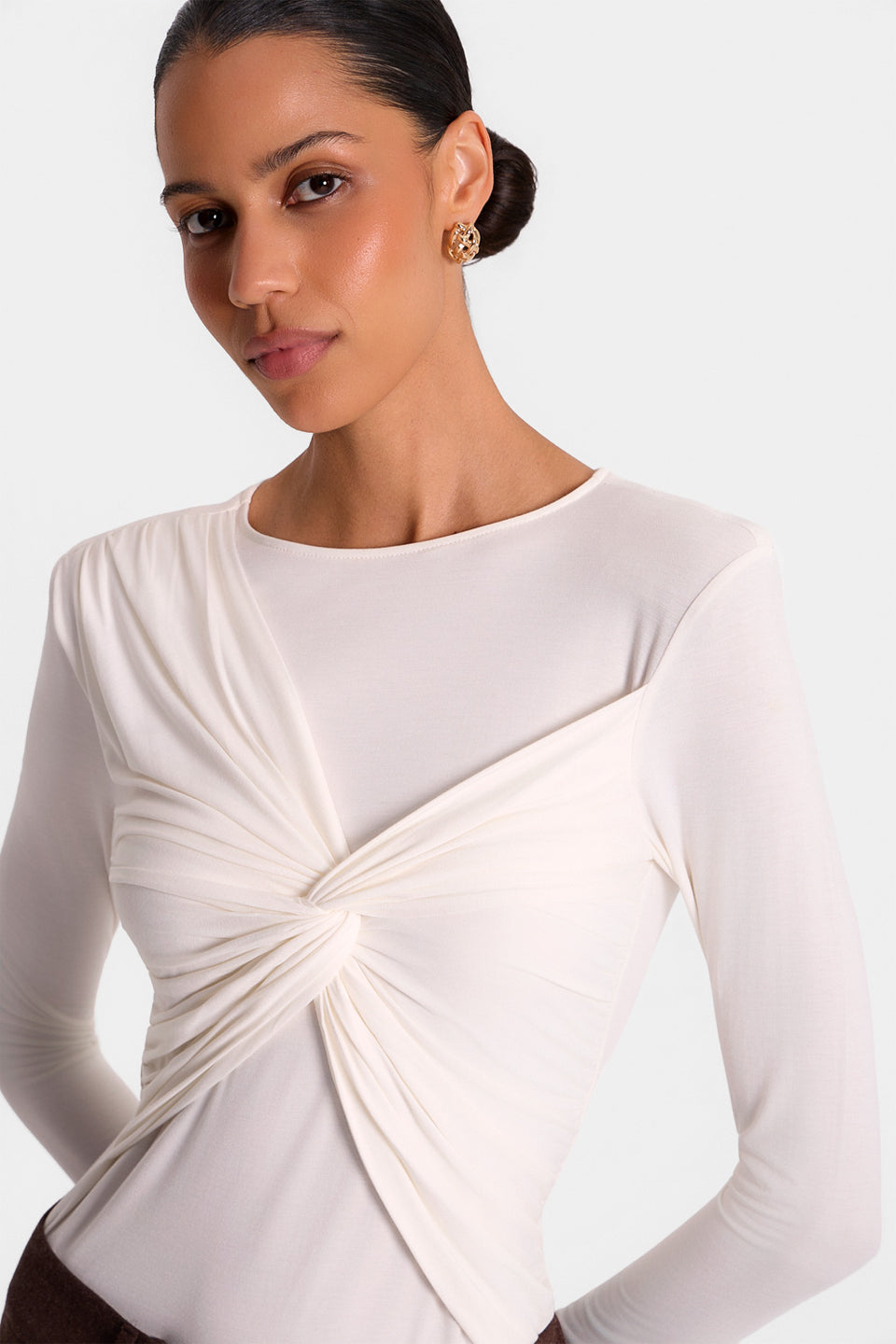 Miss Desert Off-White Long-Sleeved Top