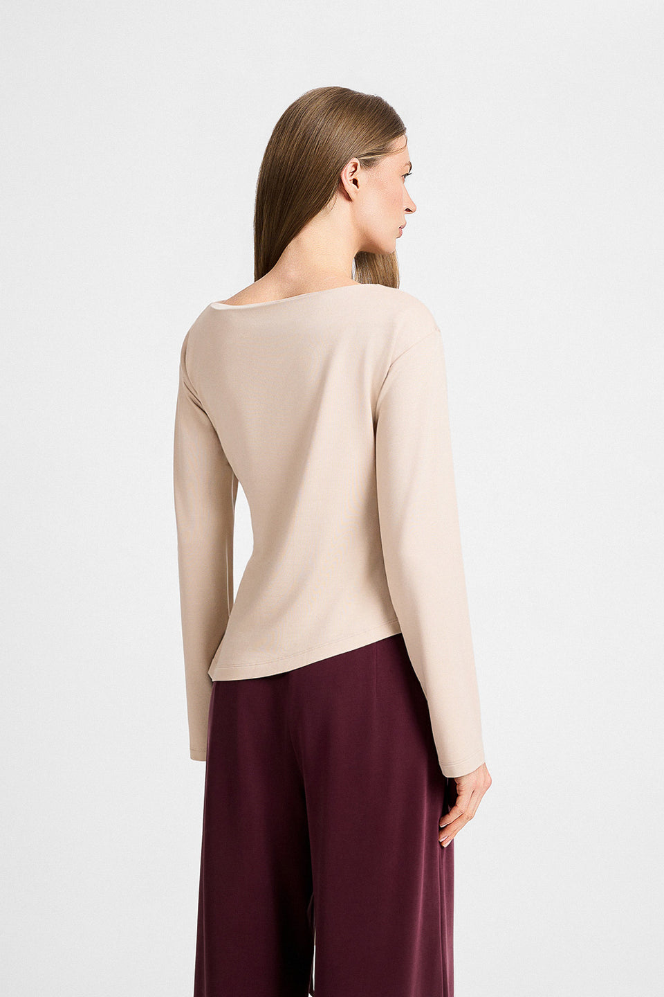 Miss Gaya Beige Long-sleeved Top
