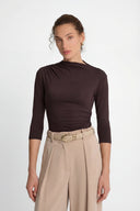 Longsleeve 3/4 Miss Sculptural Dark Chocolate