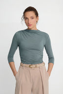 Miss Sculptural Olive Long-Sleeved Top