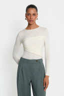 Miss Walles Ecru Long-sleeved Top