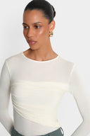 Miss Walles Ecru Long-sleeved Top