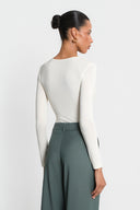 Miss Walles Ecru Long-sleeved Top