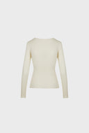 Miss Walles Ecru Long-sleeved Top