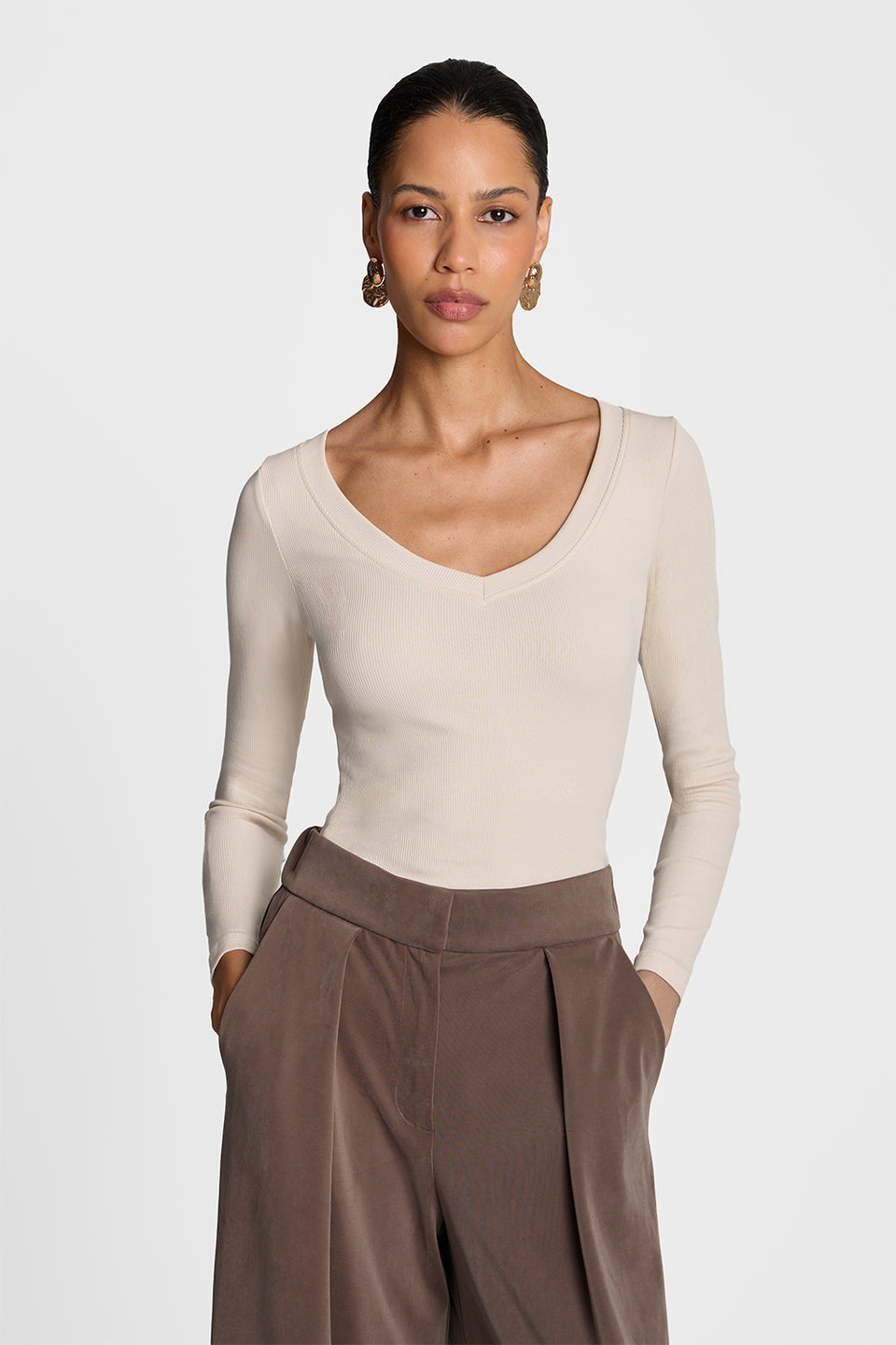 Miss Womanly Vanilla Long-Sleeved Top