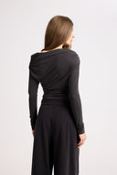 Miss Ari Graphite Long-sleeved Top