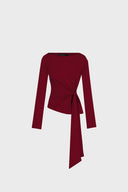 Miss Gaya Burgundy Long-sleeved Top