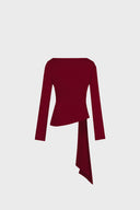 Miss Gaya Burgundy Long-sleeved Top