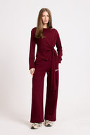 Miss Gaya Burgundy Long-sleeved Top