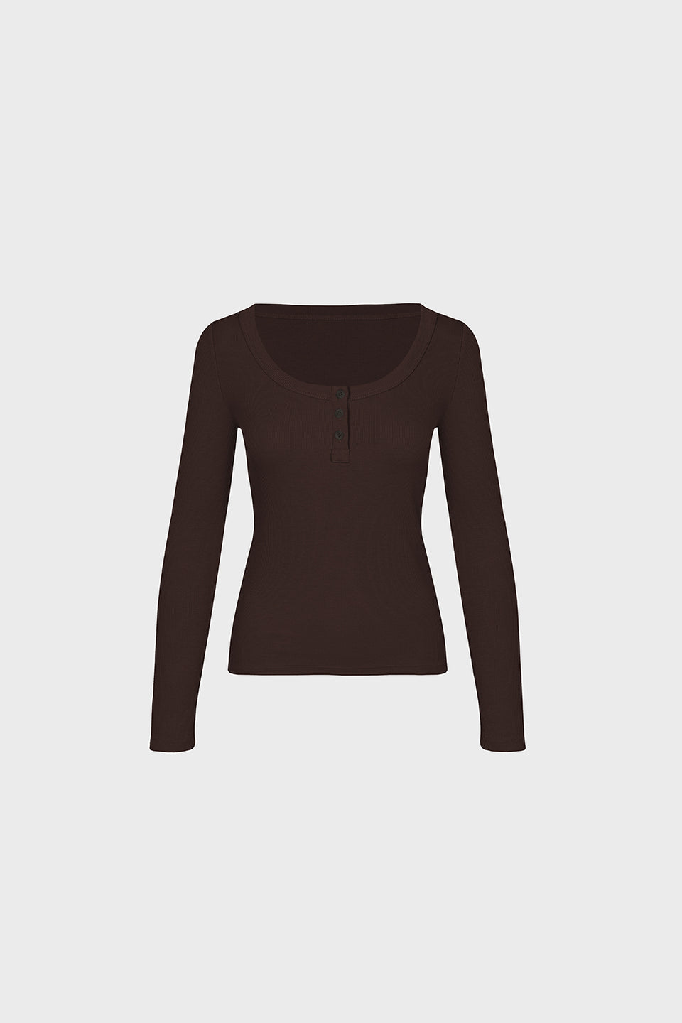 Longsleeve Miss Henley Dark Chocolate