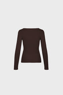 Longsleeve Miss Henley Dark Chocolate