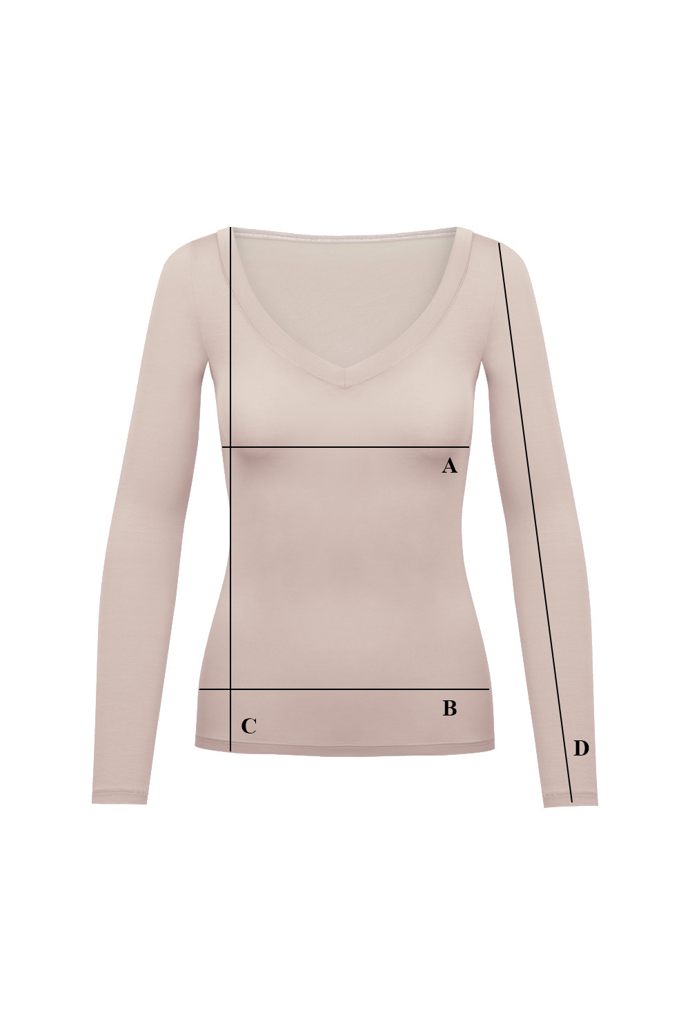 Longsleeve Miss Invisible V-neck Sand