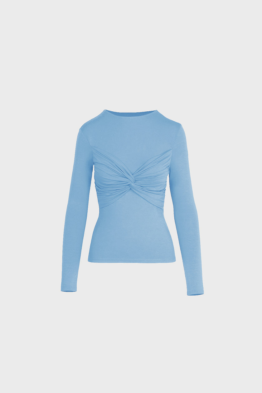 Longsleeve Miss Draped Light Blue