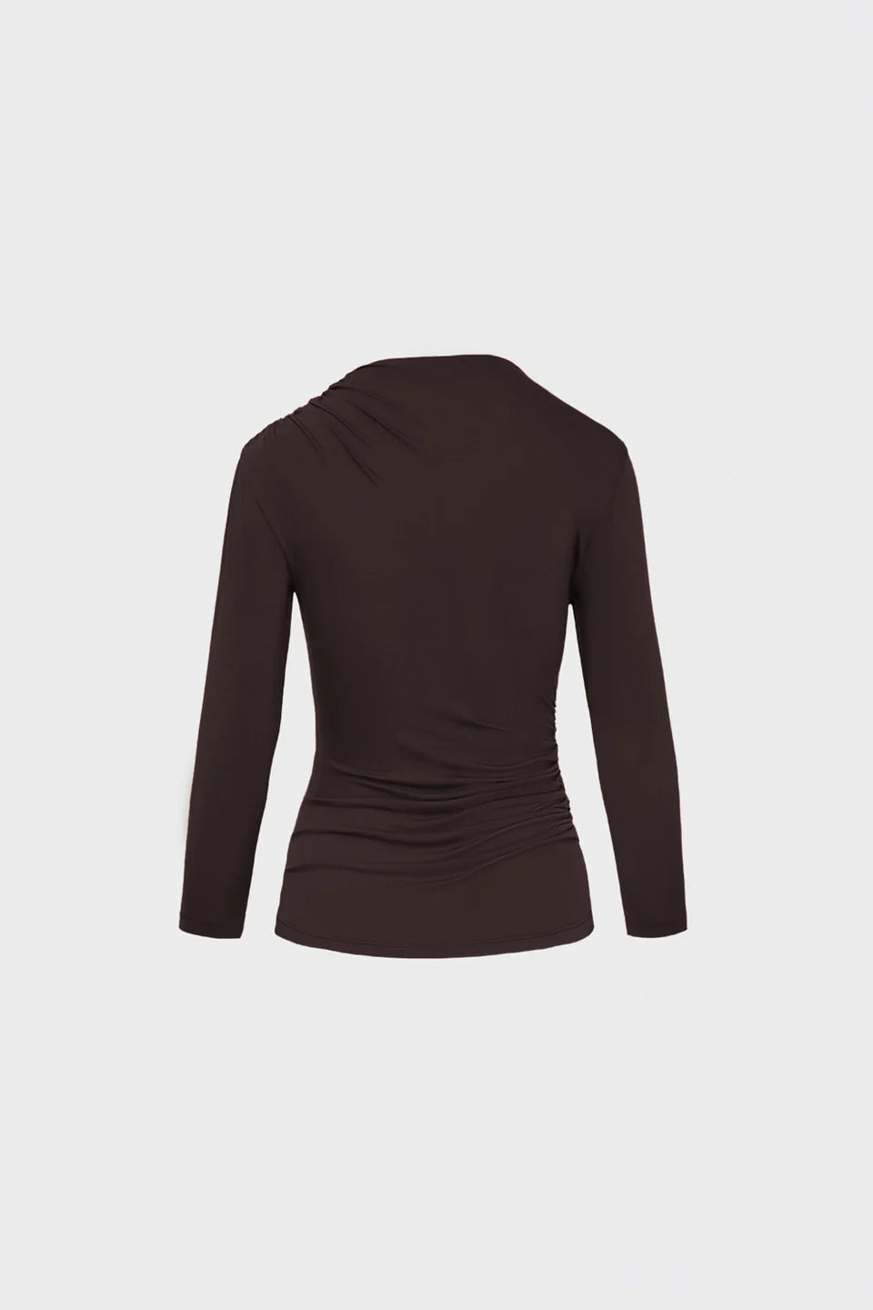 Miss Sculptural Dark Chocolate Long-Sleeved Top