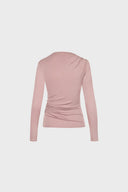 Miss Sculptural Long-Sleeved Top in Dusty Pink
