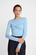 Longsleeve Miss Draped Light Blue
