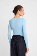 Longsleeve Miss Draped Light Blue