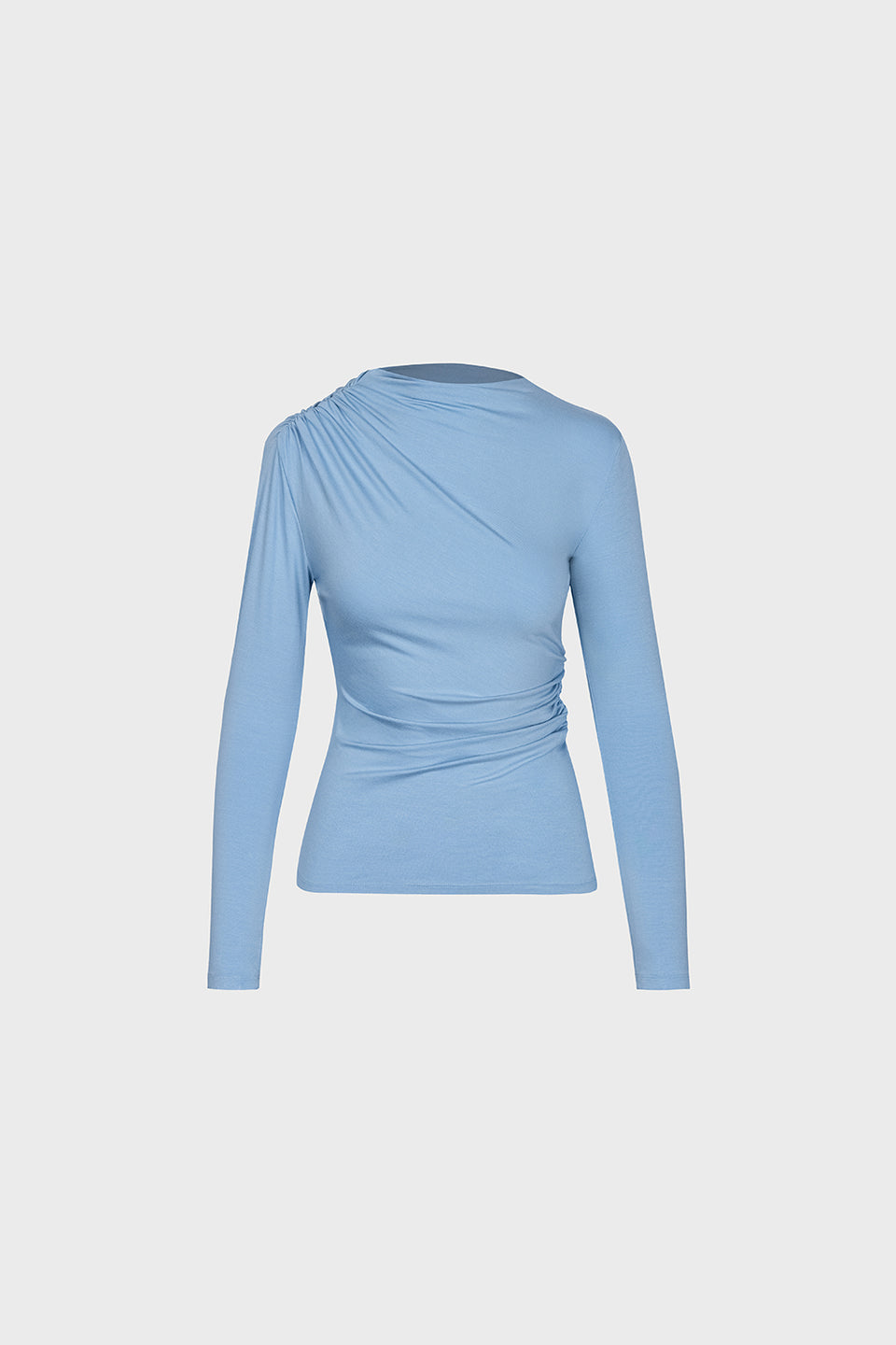 Miss Sculptural Light Blue Long-Sleeved Top