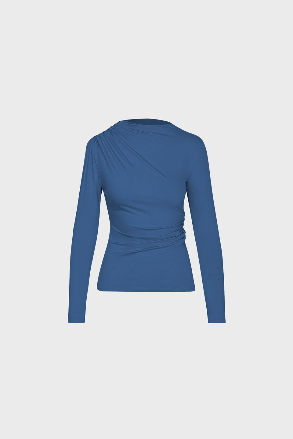 Miss Sculptural Vintage Blue Long-Sleeved Top